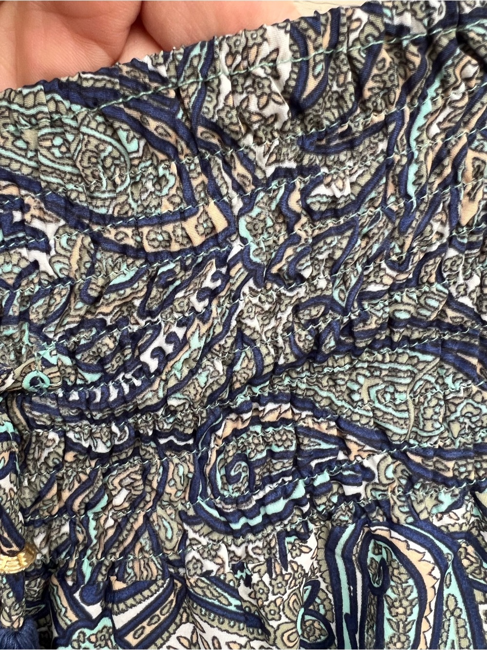 Earthbound Trading Wide Leg Paisley Print cinched Waist Pants - size Med. - Picture 5 of 11